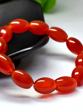 红色天然玛瑙米珠手链女生学生时尚个性情侣本命年手串男生日礼物