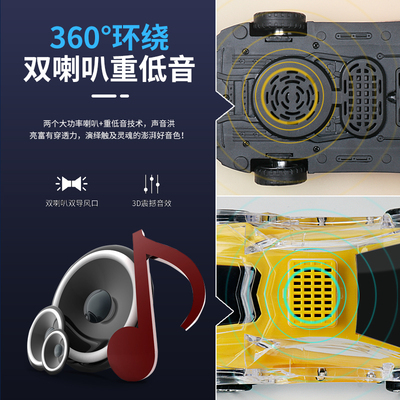 汽车跑车型蓝牙音响无线车载音箱七彩迷你便携式双喇叭家用低音炮