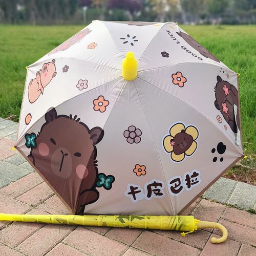 新卡皮巴拉自动雨伞太阳伞女学生晴雨两用防晒防夹手小学生遮阳伞