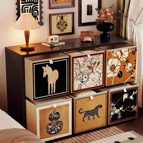 中古风收纳箱卡莱克格子柜非藤编