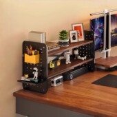 桌面书架桌上DIY洞洞板多层收纳架电脑桌置物架办公室桌面展示架