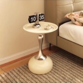 铁艺床头柜小茶几轻奢高级感创意奶油风家用卧室沙发边几置物架