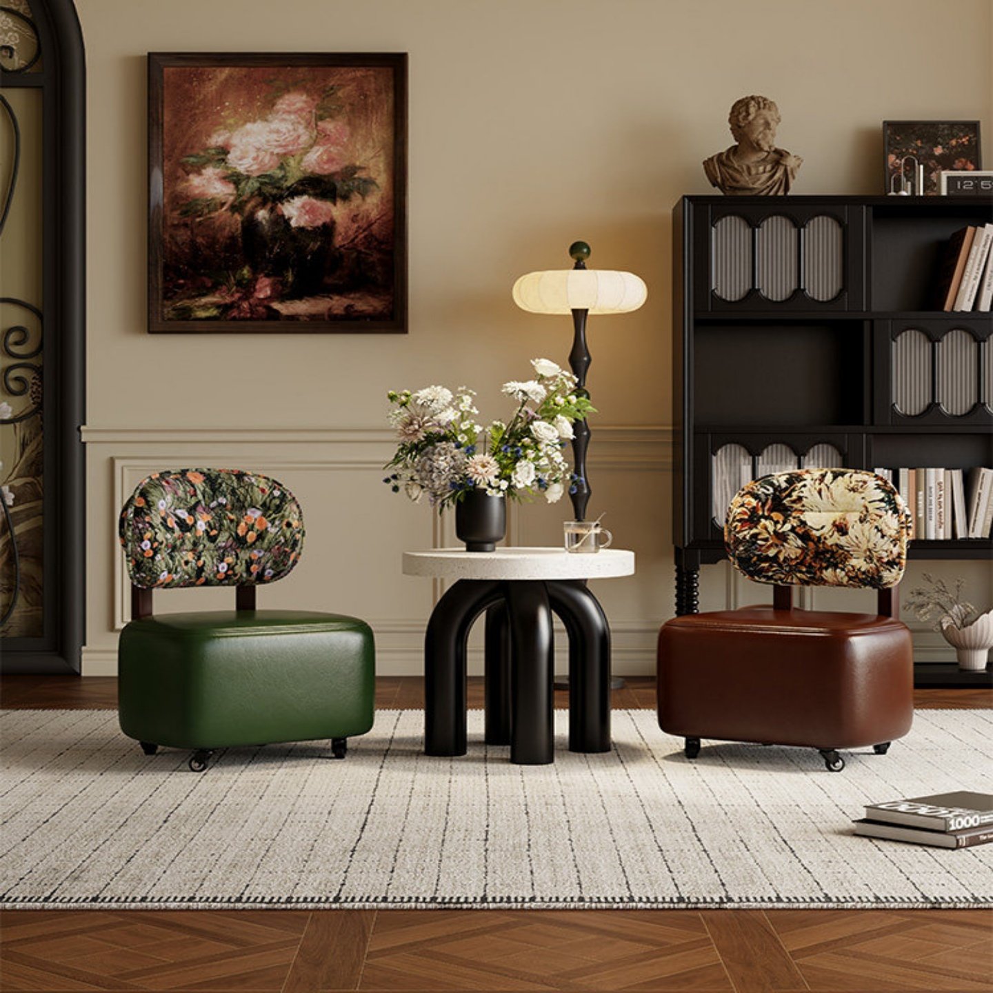 溜溜椅小椅子万向轮小凳子实木矮凳滑轮凳家用沙发凳靠背椅凳创意,住宅家具,矮凳,淘宝优惠券,粉丝福利购,淘宝优惠卷