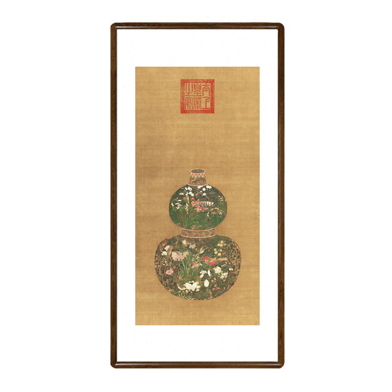 葫芦花瓶挂画中式l客厅玄关装饰画办公室书房走廊过道寓意好的壁