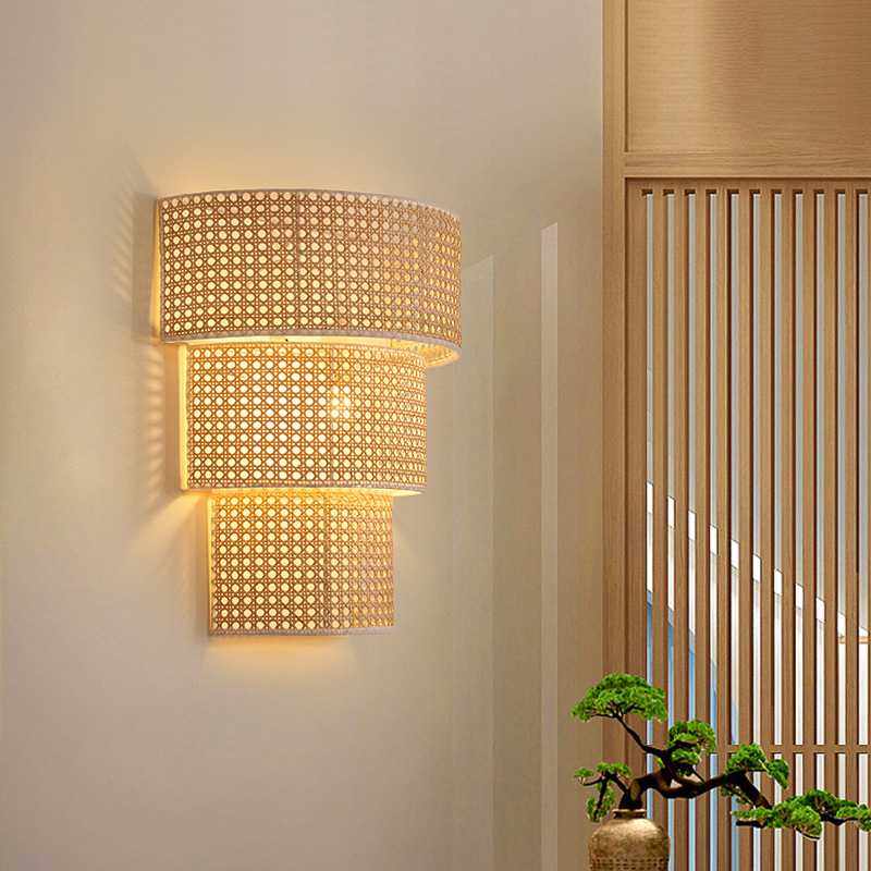 侘寂风藤编壁灯卧室客厅民宿床头日式复古装饰设计师服装背景墙灯,3C数码配件,摄像机配件,淘宝优惠券,粉丝福利购,淘宝优惠卷
