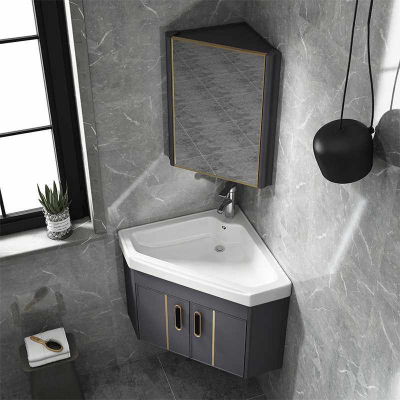 W7小户型太空铝防潮板浴室柜组合一体陶瓷洗脸洗手三角盆阳台挂墙,3C数码配件,摄像机配件,淘宝优惠券,粉丝福利购,淘宝优惠卷