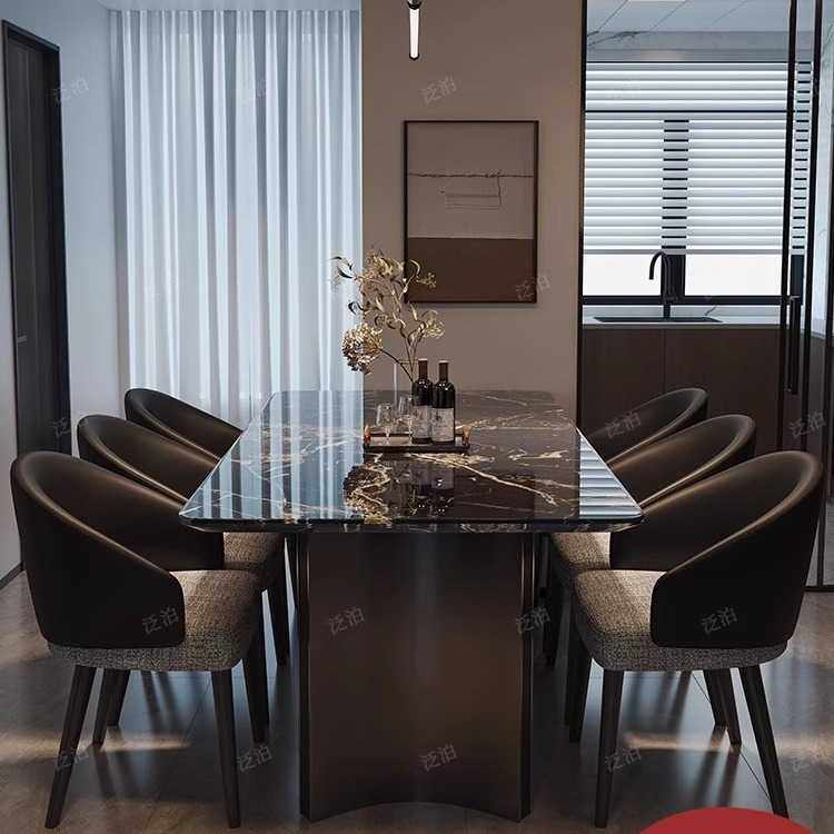 轻奢大理石餐桌现代简约长方形家用餐桌椅组合小户型不锈钢吃饭桌,电子元器件市场,其它元器件,淘宝优惠券,粉丝福利购,淘宝优惠卷