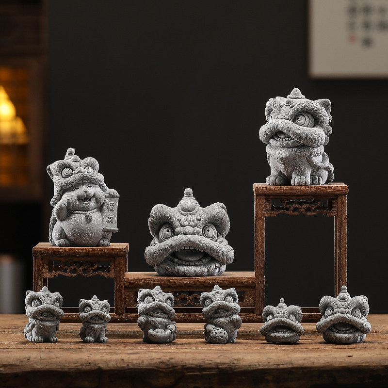 无聊了  摆一摆可爱的小舞狮国潮风醒狮舞狮茶宠鱼缸造景摆件,鲜花速递/花卉仿真/绿植园艺,洒水/浇水壶,淘宝优惠券,粉丝福利购,淘宝优惠卷