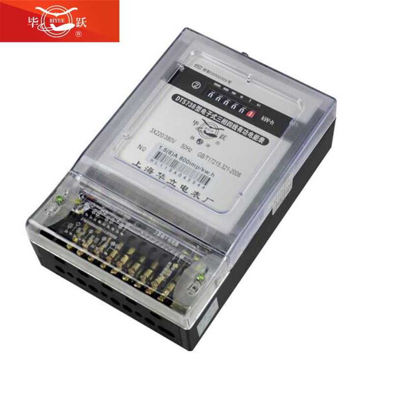 上海华立电表厂 高精度三相电表 3相四4线电子式 DTS738 毕跃380V