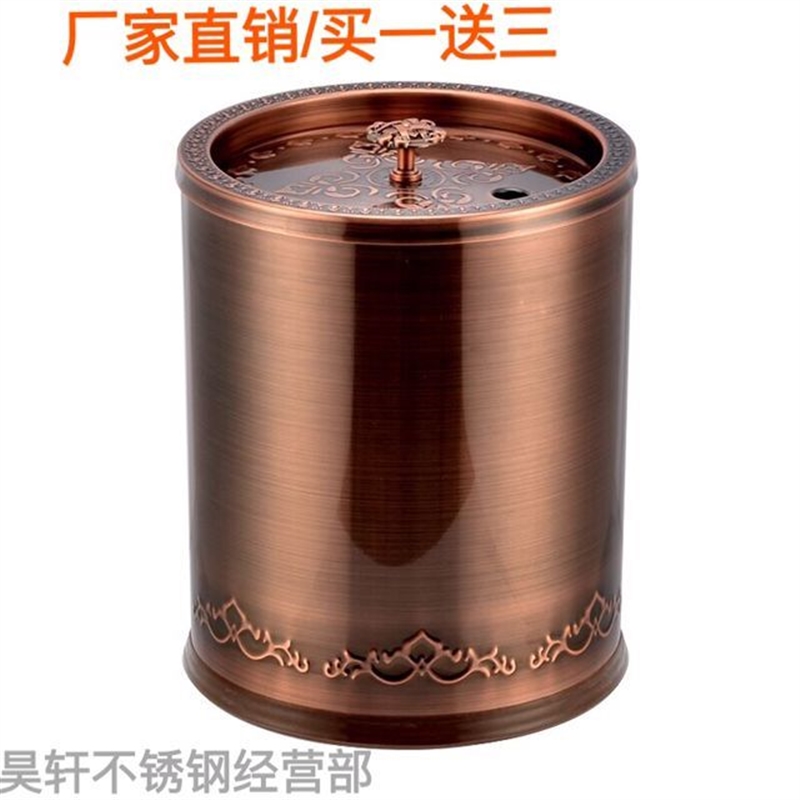 包邮高档排水桶功夫茶桶古铜茶道桶不锈钢过滤茶水桶茶渣桶茶叶桶