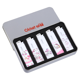 【粉色kt猫】正品草蜢打火机个性创意砂轮滑轮定制火机ins高颜值