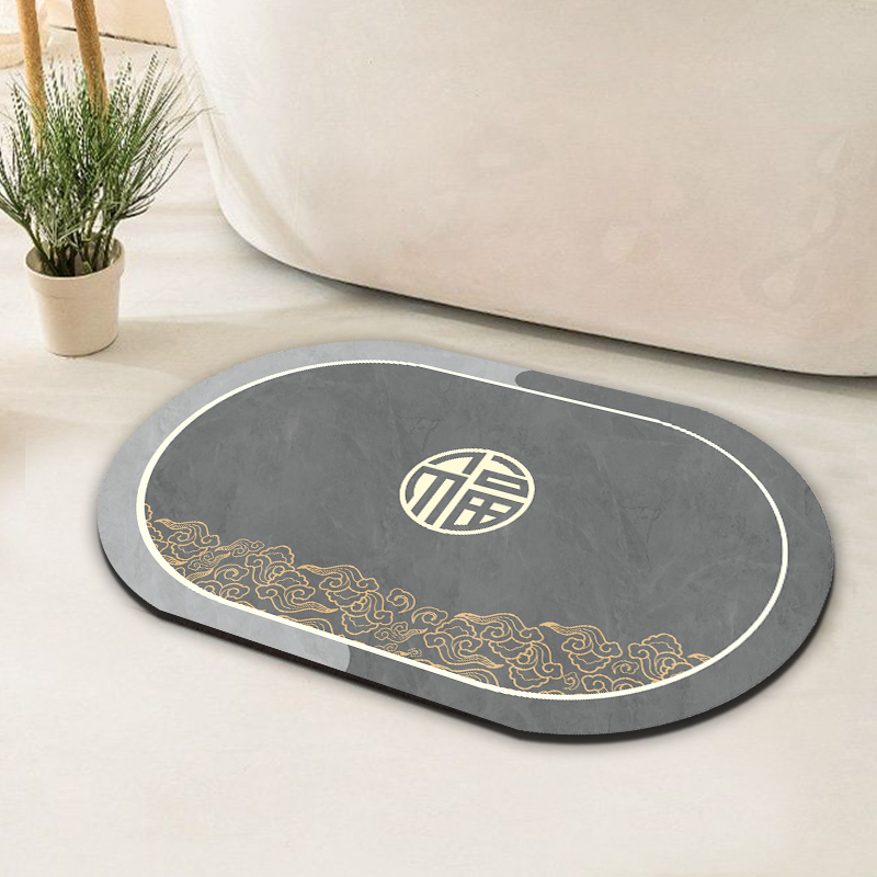 卫生间地垫软硅藻l泥吸水防滑垫浴室厨房家用垫子中式喜庆入户门