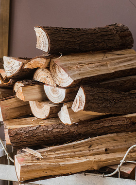 原木柴火装饰f摆饰壁炉橱窗陈列耶D诞木柴露营摄影道具木头木材
