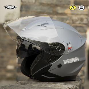 野马电动摩托车头盔四季通用新国标3C认证男女夏季全盔踏板车夏天