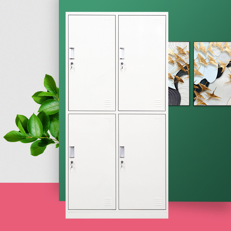 员工更衣室宿舍4四门铁皮衣柜学校更衣柜带锁储物柜鞋柜衣物柜子