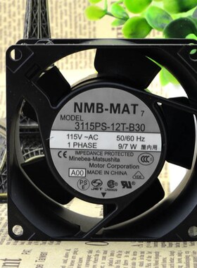 日本美蓓亚 NMB-MAT 7 3115PS-12T-B30 115V 8038 8CM散热风扇