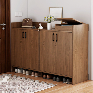 新中式实木色鞋柜家用门口2023新款爆款入户大容量经济型玄关鞋柜