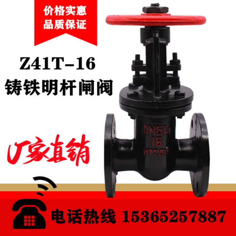 Z41T-16铸铁明杆法兰闸阀DN50 65 80 100 125 150 200 250 300400