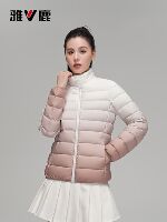 Yalu 2025 Lightweight stand-up collar down jacket for women, a short and lightweight autumn and winter women's gradient color winter trendy coat thumbnail 7