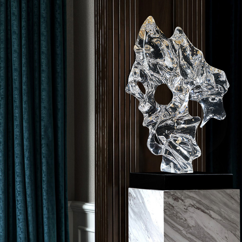 透明树脂雕塑摆件现代装饰品酒店大厅客厅样板房间过道楼梯口金箔,鲜花速递/花卉仿真/绿植园艺,洒水/浇水壶,淘宝优惠券,粉丝福利购,淘宝优惠卷