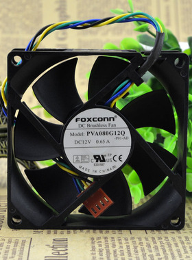 富士康foxconn 8cm8025 12V0.65A4针PWM大风量CPU风扇PVA080G12Q