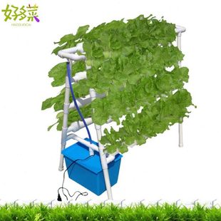 阳台种菜 72孔立体花架双面管道无土栽培设备 水培蔬菜循环水耕机