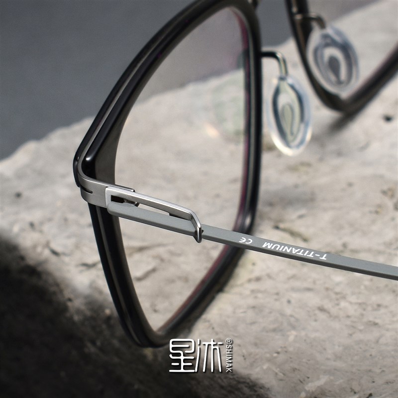 超轻纯钛眼镜框男款复古文艺商务近视大脸板材高端可配变色不夹脸
