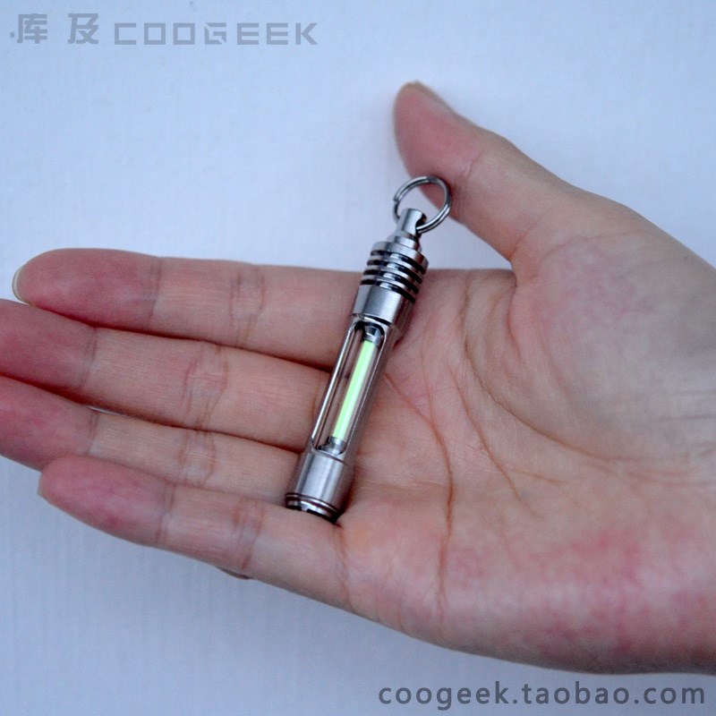 钛合金氚管钥匙扣自发光25年氚气管项链吊坠 可拆卸核反应堆设计
