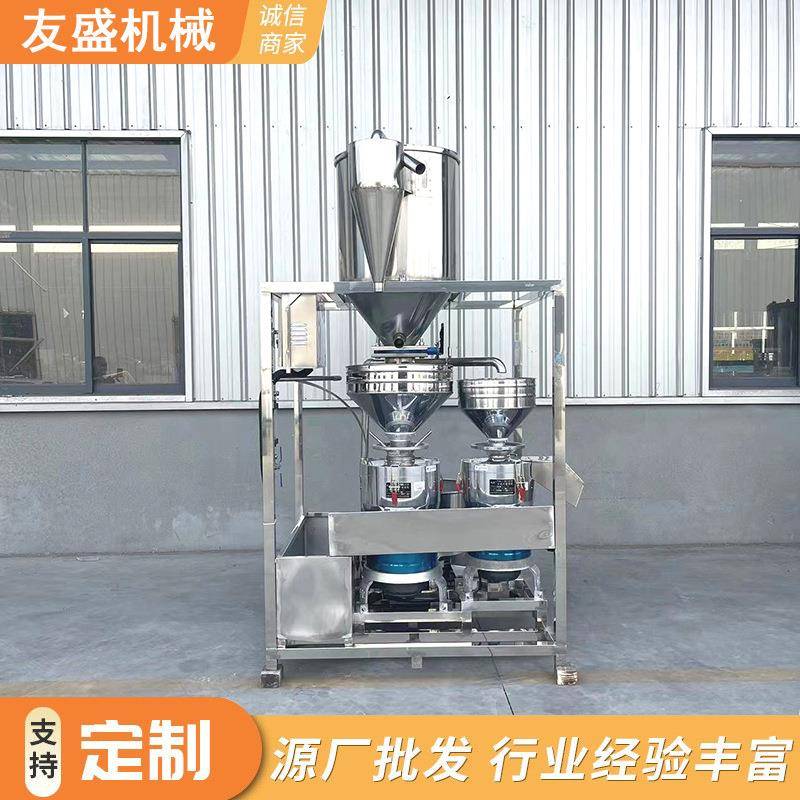 商用大型两连磨浆机浆渣分离磨浆机新款真空吸豆两连磨浆机