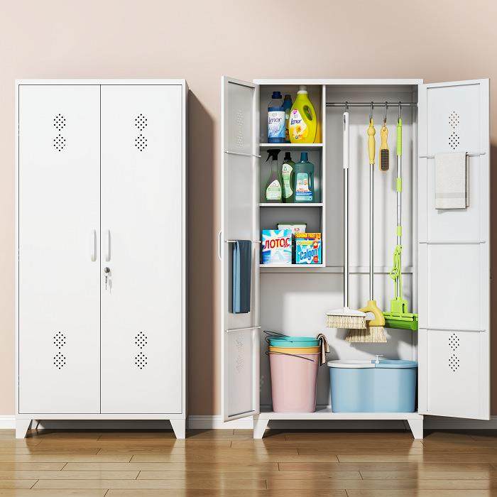 不锈钢清洁柜家用扫把拖把吸尘器收纳柜保洁家政柜学校卫生清洁柜