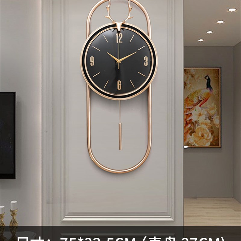 欧式轻奢时尚装饰k挂钟大气简约时钟客厅2021新款家用挂墙钟表现