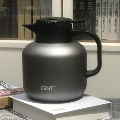 嘉特6562-180真空保温壶316L钢中式咖啡壶家用会议办公室1.8L纯色