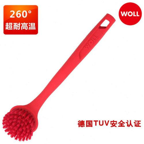 德国WOLL硅胶锅刷配件长手柄锅刷 不粘锅刷锅耐高温260度洗锅刷子