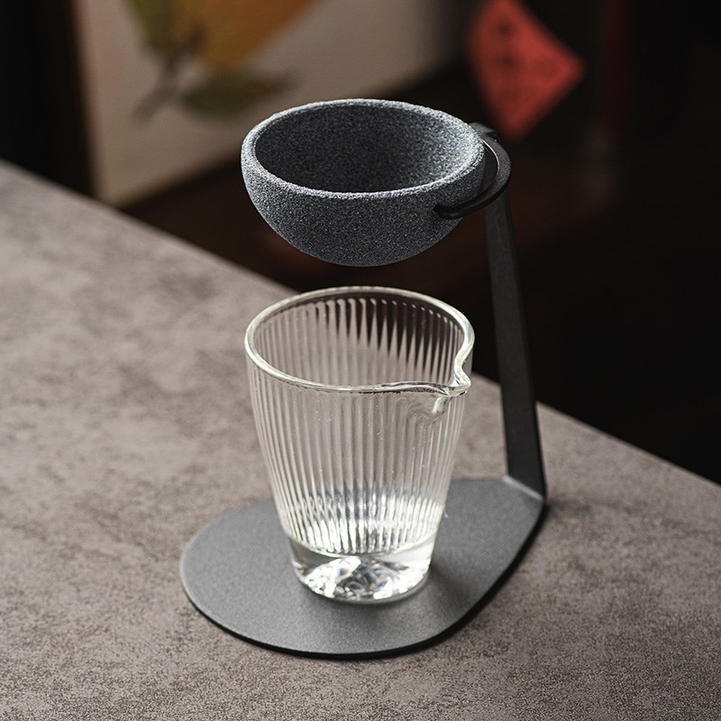 无孔茶漏矿石一体成型小青柑过滤高档过滤器Q一体一整套托架懒人