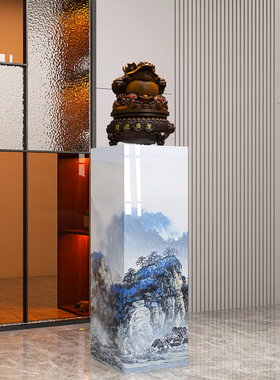 高档轻奢新中式花架m客厅摆放装饰品电视柜背景墙玄关创意落地摆