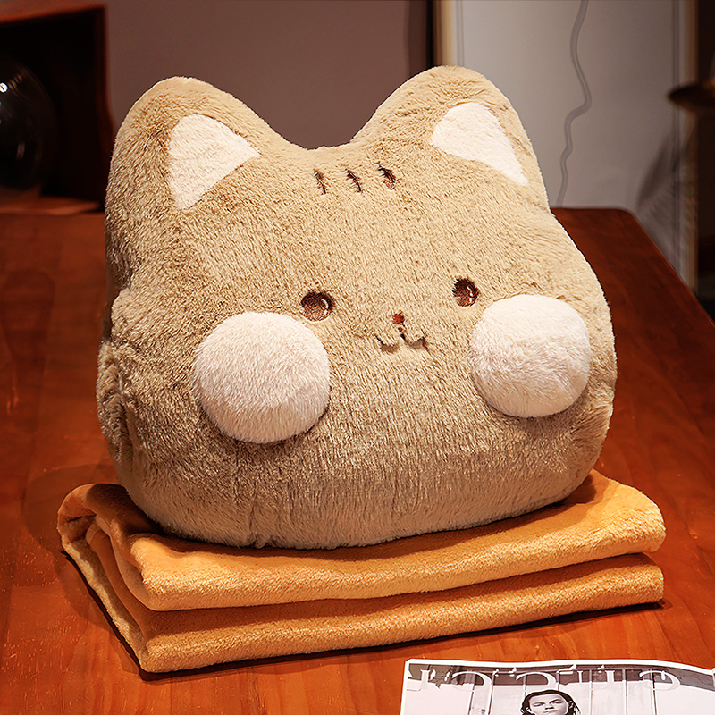 动物抱枕毯子三合一兔子可爱办公室靠枕午L睡枕头车载冬季被子两