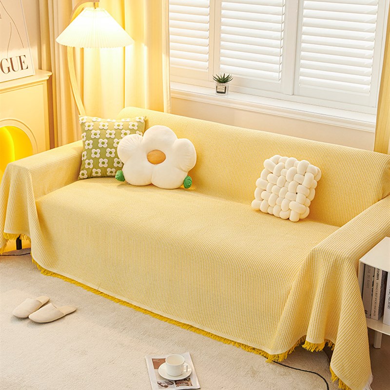 沙发套罩新款2023n网红大沙发巾三座一贵妃全盖布盖巾纯色沙发毯