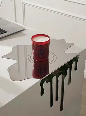 现简约创意不锈钢托盘摆件客厅B样板房餐桌茶几玄关轻奢家居饰品