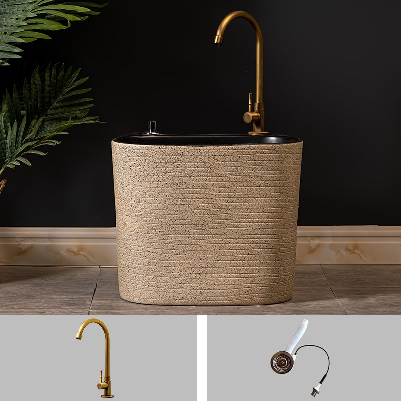 家用拖把池阳台陶瓷卫生间洗x地盆水池阳台墩布池室外台控拖布池3