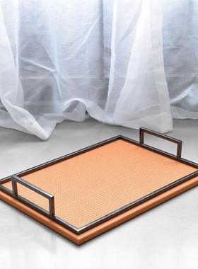 样板房软装现代简约创意s装饰品客厅茶几桌面长方形多功能托盘摆