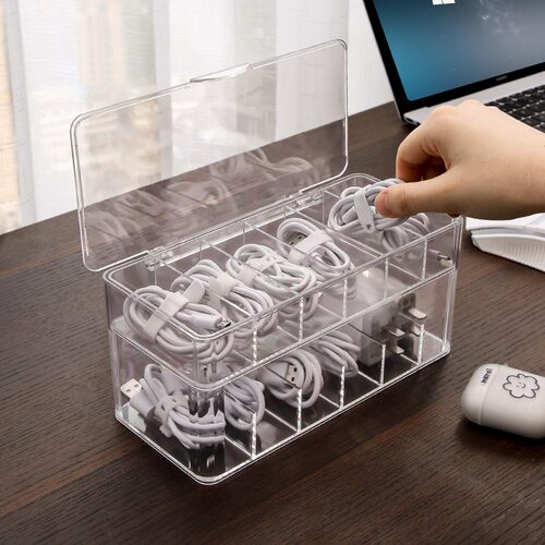 数据线收纳盒车载充电理线器神器分格插线板手机电线插头整理架