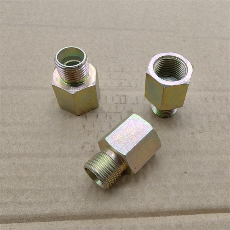 外丝M16*1.5H型-转内丝G3/8液压铁材料接头外表镀锌16变3分0316