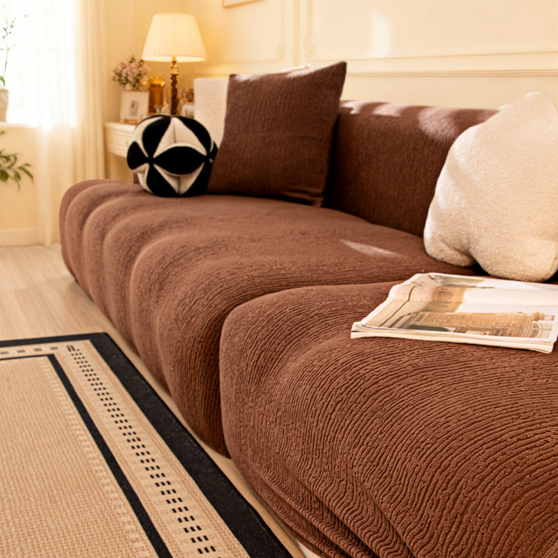 龙憩阁秋冬季美拉德风沙发套罩深棕色防猫抓直排沙发罩全包万能套,居家布艺,沙发套,淘宝优惠券,粉丝福利购,淘宝优惠卷