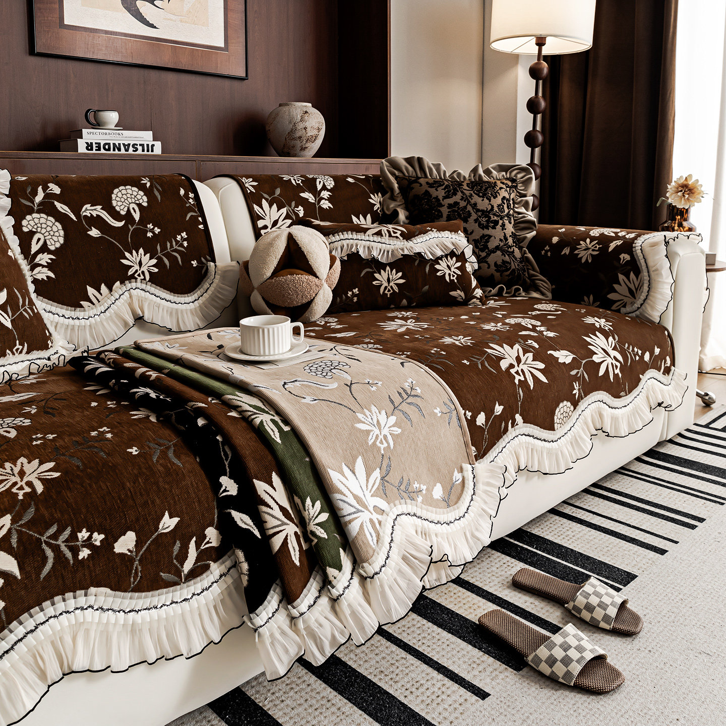 龙憩阁中古风沙发垫四季通用2026年新款异形沙发垫三位一贵妃全套,居家布艺,沙发垫,淘宝优惠券,粉丝福利购,淘宝优惠卷