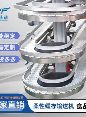 柔性链缓存输送机转弯柔性缓存塔环形循环自动化输送线冷却传送线