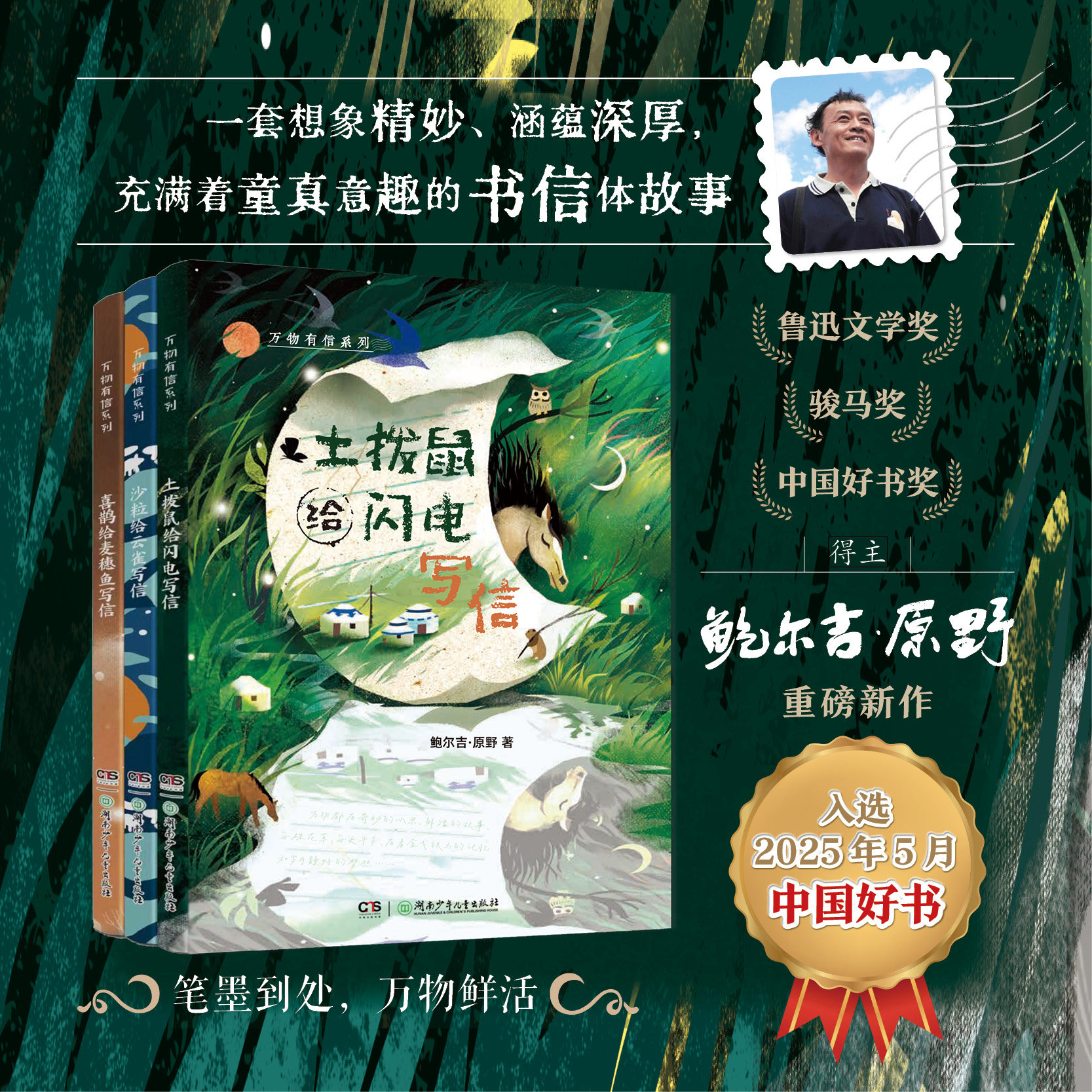 万物有信书系列正版全3册 鲍尔吉原野 世界是一封永远写不完的信土拨鼠给闪电写信沙粒给云雀写信喜鹊给麦穗鱼写信儿童文学