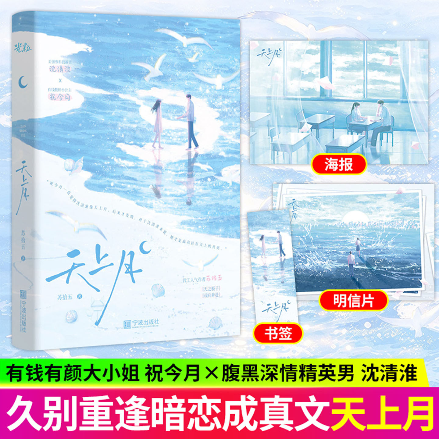 天上月小说青春文学作者苏拾五著有钱有颜大小姐祝今月x腹黑深情精英男沈清淮青春都市豪门久别重逢暗恋成真文甜文正版小说实体书