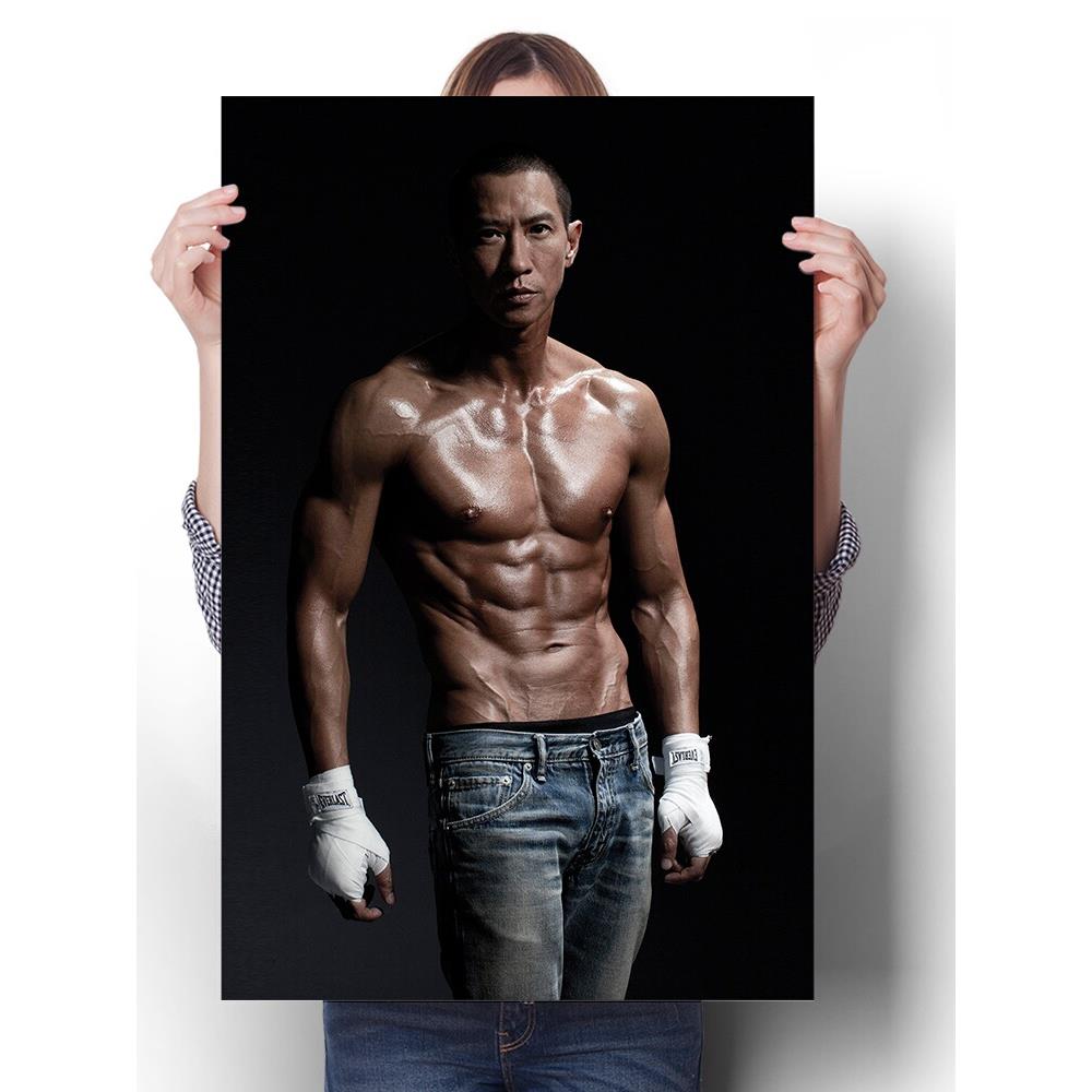 张家辉肌肉海报健身房挂画激战电影装饰画励志搏击墙壁画寝室贴画