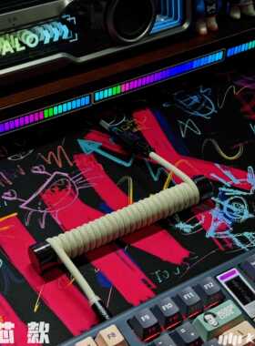 五芯8K磁轴客制化键盘数据线航插线伸拉螺旋线弹簧快充线typecUSB