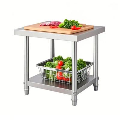 不锈钢工作台加厚瓦斯炉架小方桌饭店切菜桌打荷台洗碗机垫高架